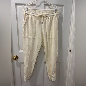 Calia By Carrie Underwood Women’s Journey Mid Rise Jogger Size L Ivory Stretch